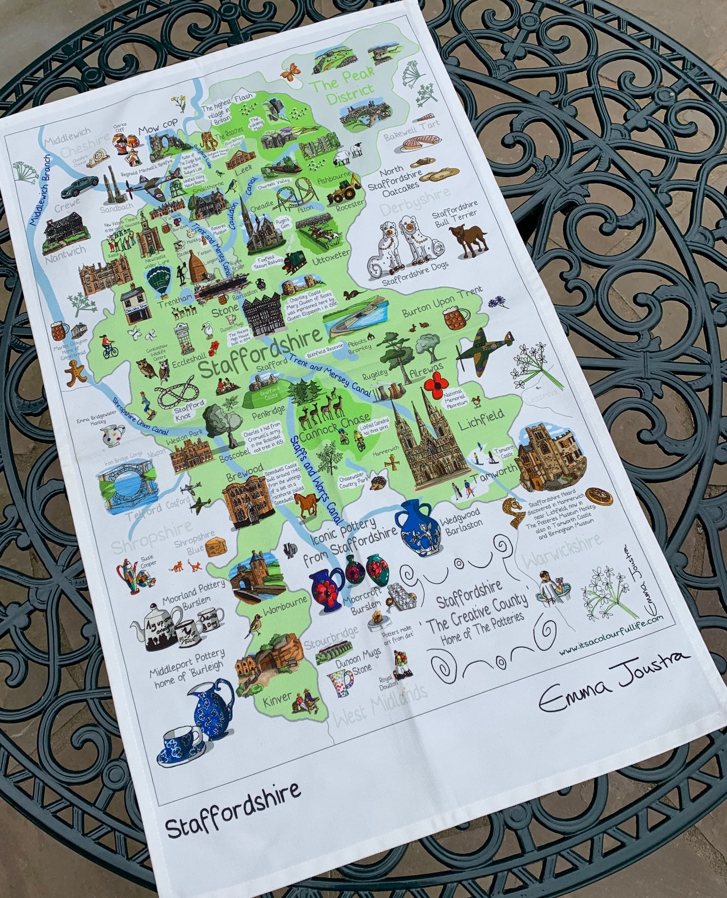 Staffordshire tea towel