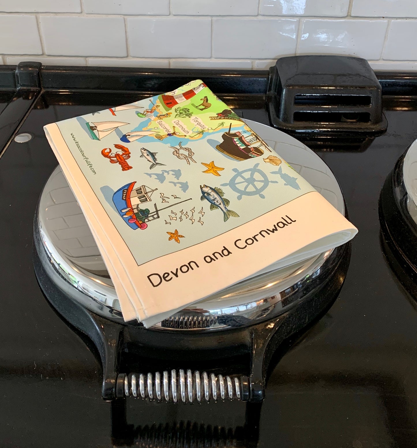 Devon and Cornwall tea towel