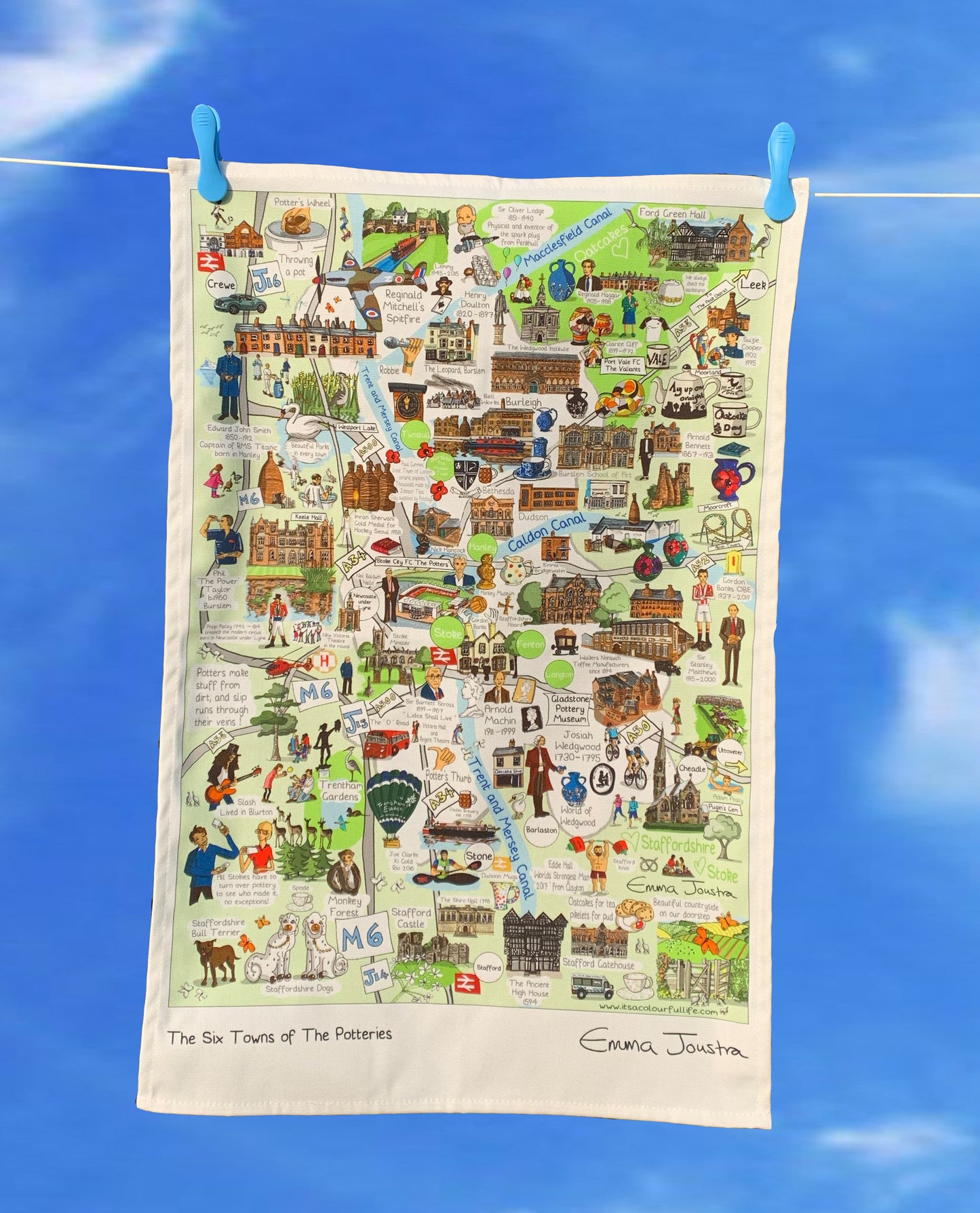 Stoke on Trent tea towel