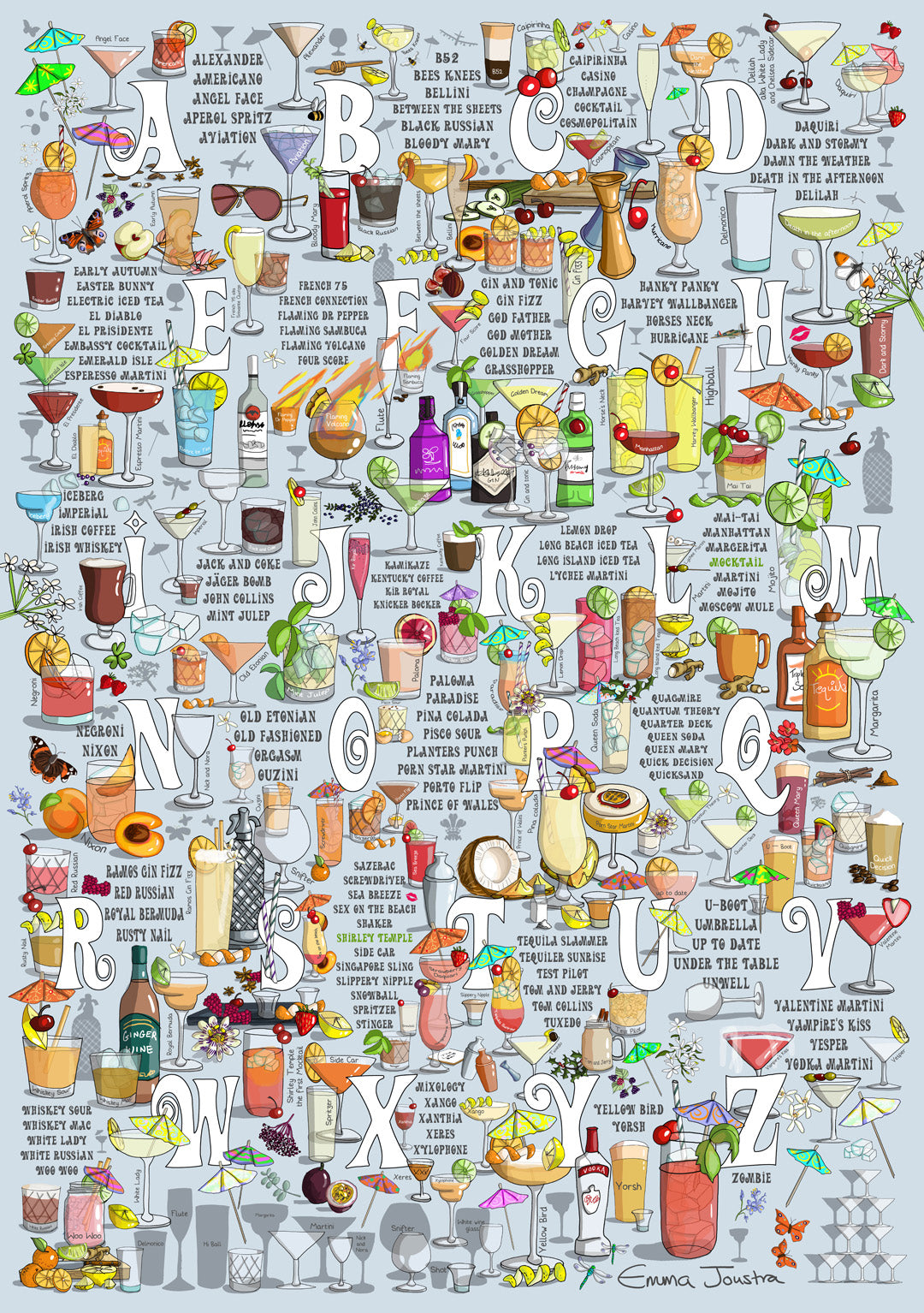 Cocktails A - Z 1,000 piece jigsaw puzzle