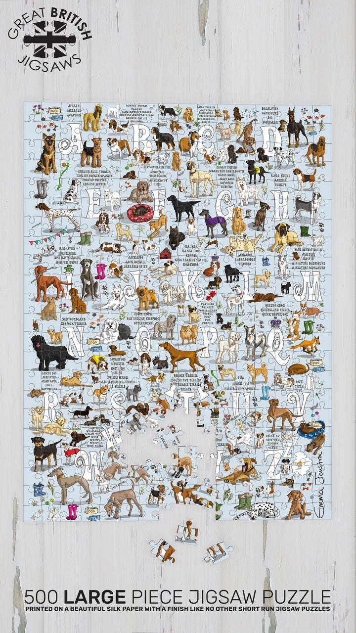 Dogs A to Z 500 XL piece jigsaw puzzle