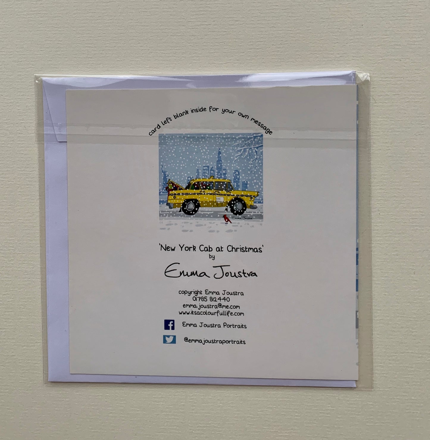 New York Taxi in the snow Christmas Card