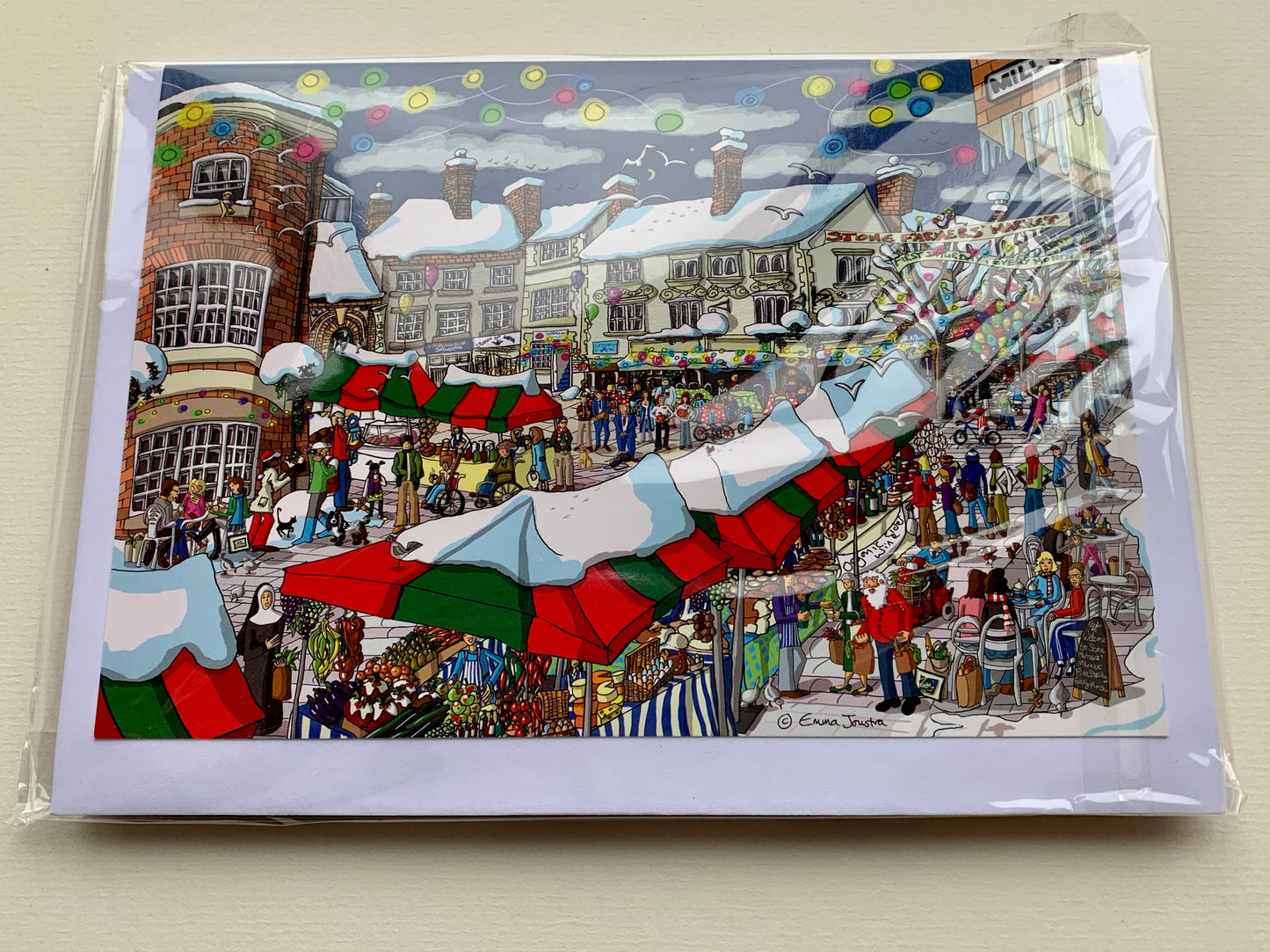 Pack of 10 Winter Market Square A5 size