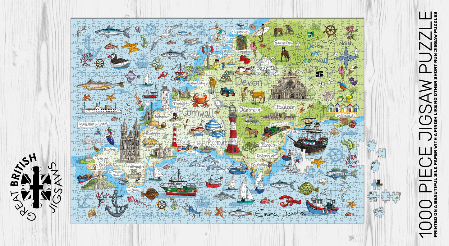 Devon and Cornwall 1,000 piece jigsaw puzzle