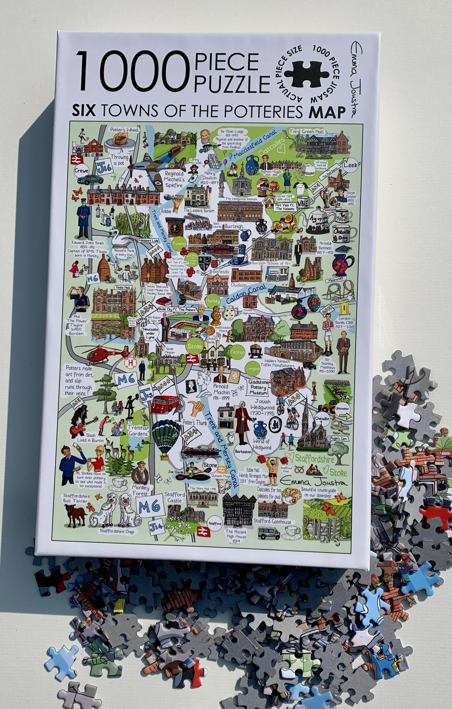 Six Towns of The Potteries 'Map' 1,000 piece jigsaw puzzle