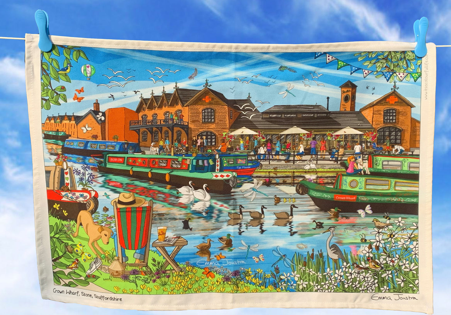 Crown Wharf Tea towel
