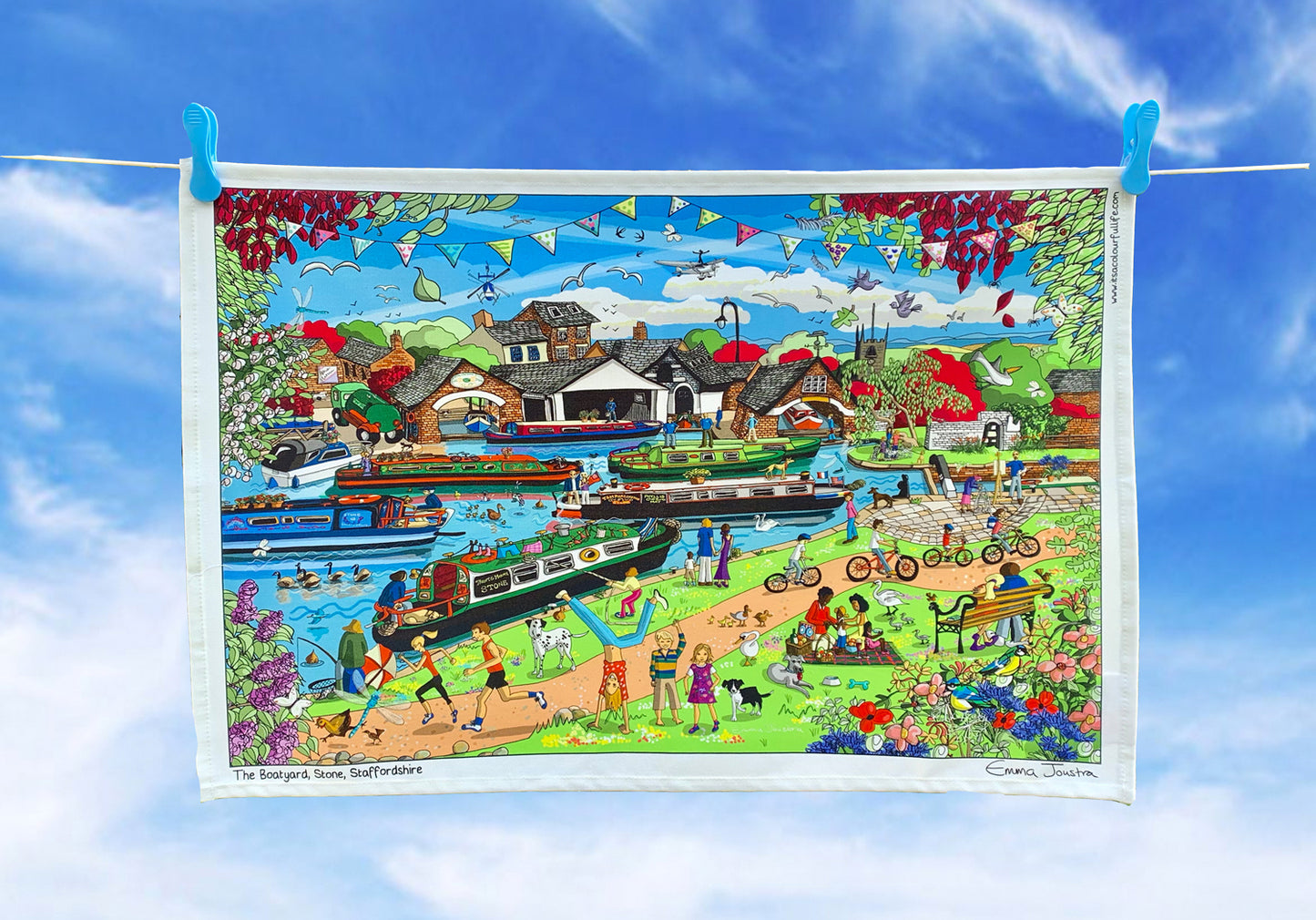 Boatyard tea towel