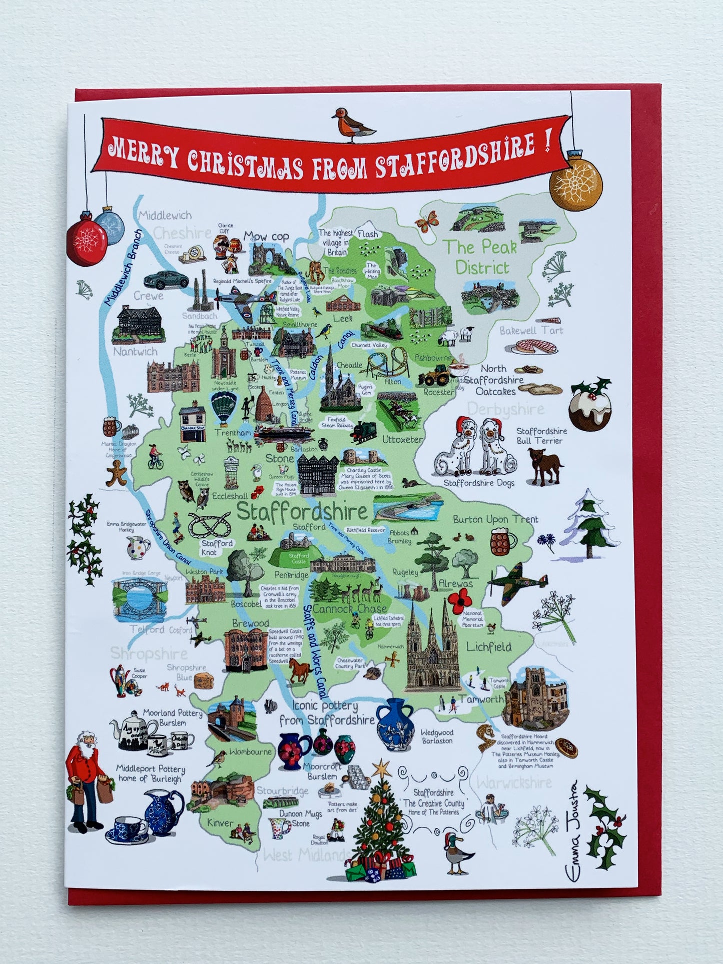 'Merry Christmas from Staffordshire' 177mm x 127mm