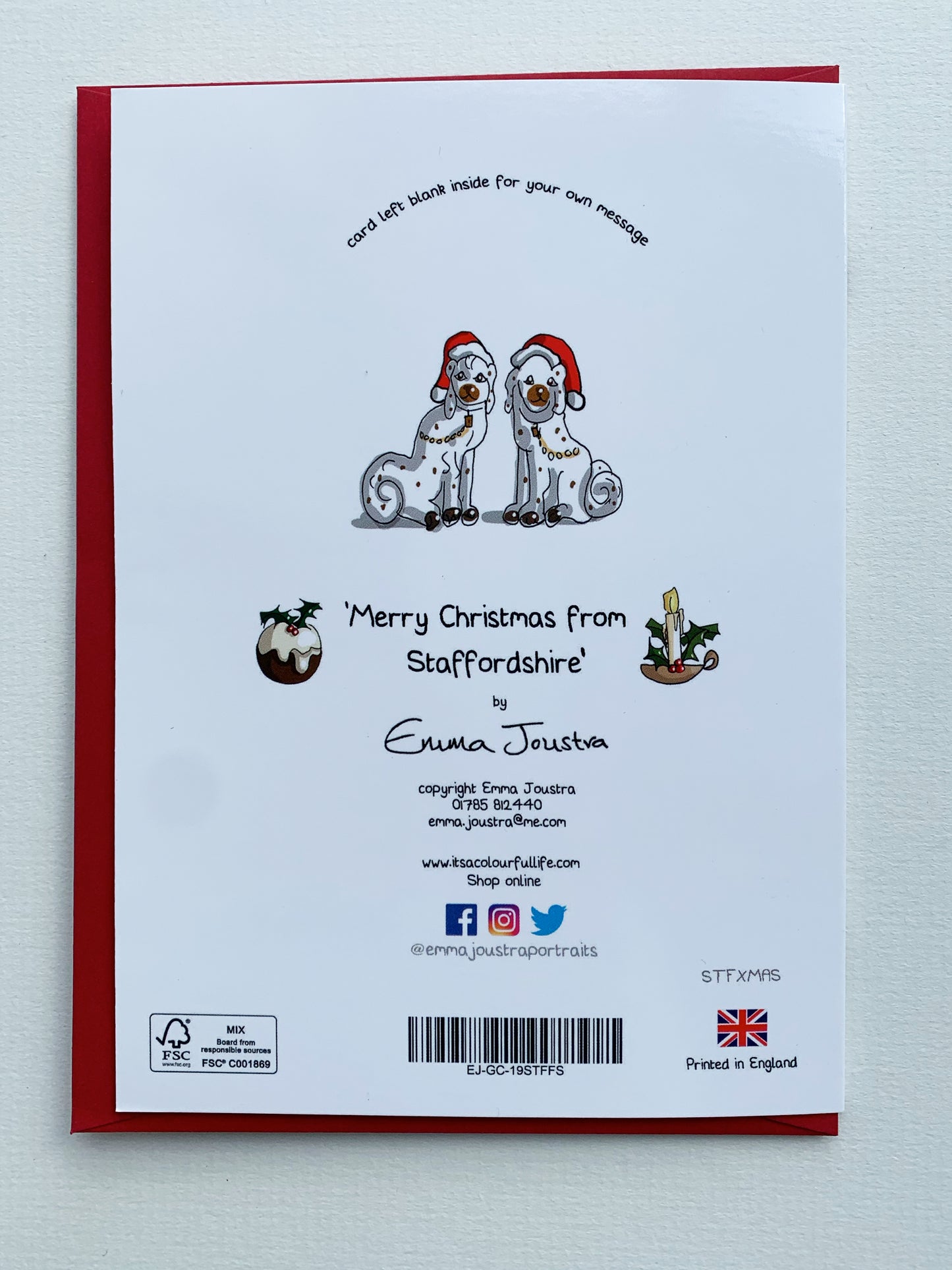 'Merry Christmas from Staffordshire' 177mm x 127mm