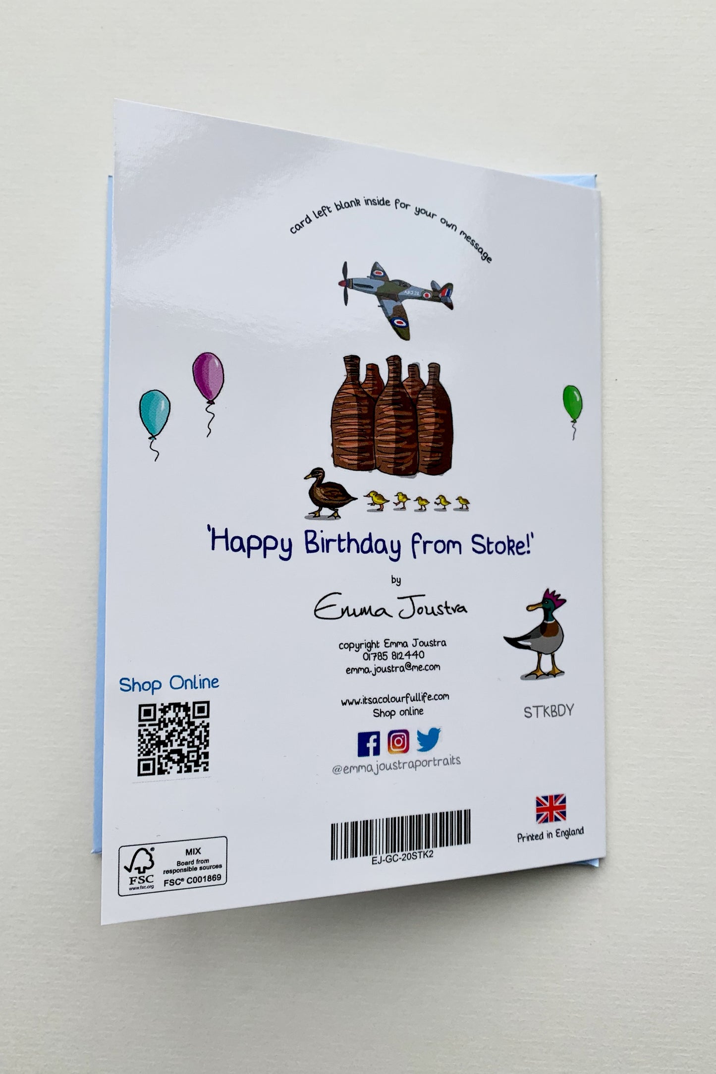 'Happy Birthday from Stoke' - The Six Towns of the Potteries - 177mm x 127mm