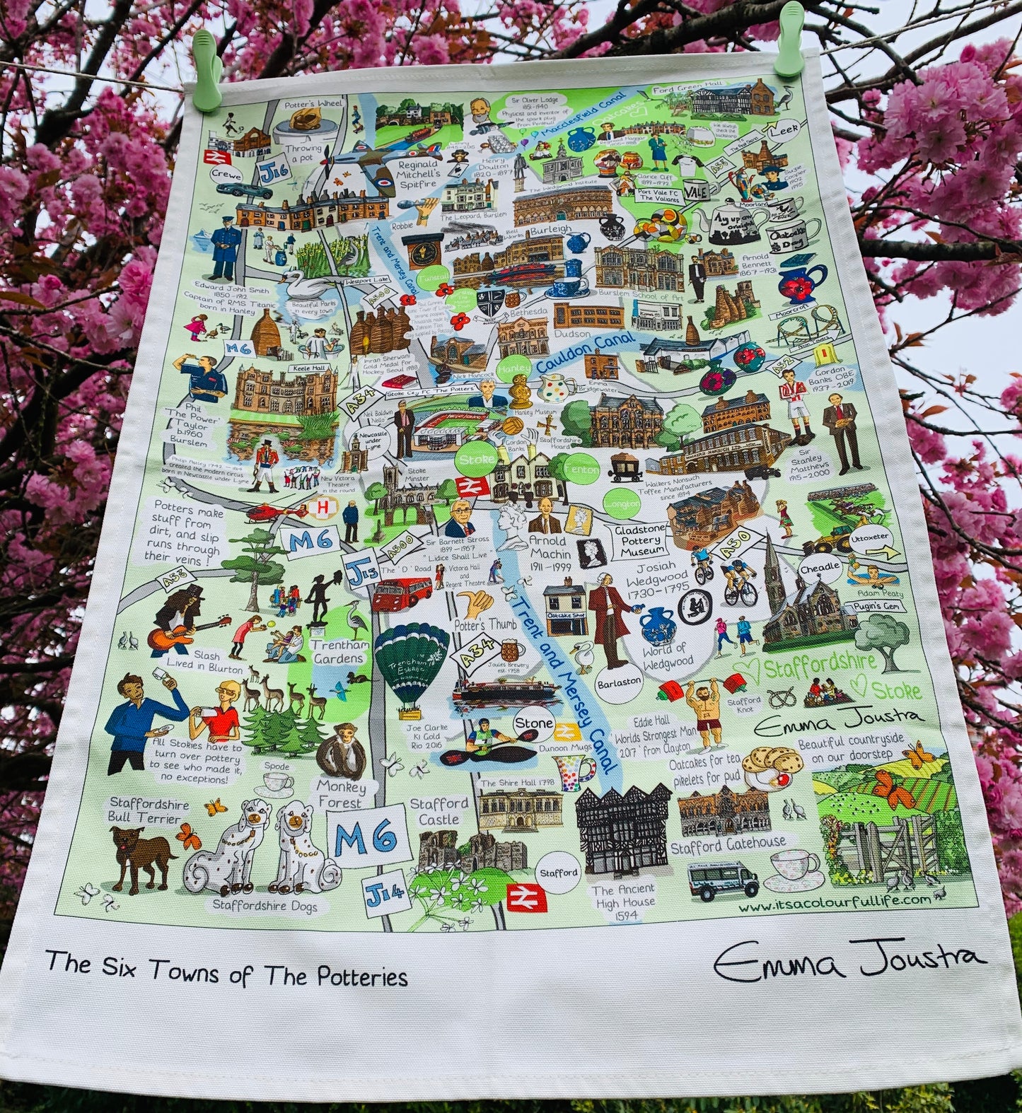 Stoke on Trent tea towel