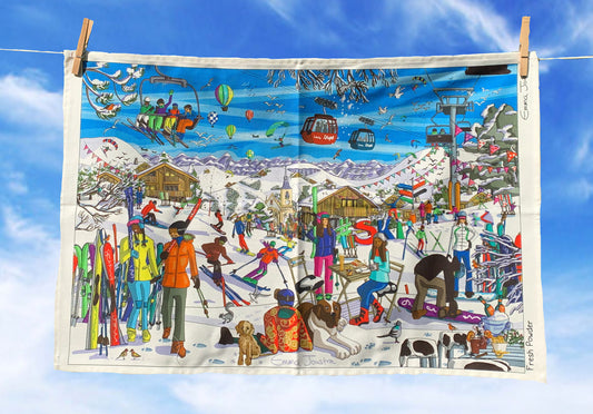 Fresh Powder tea towel