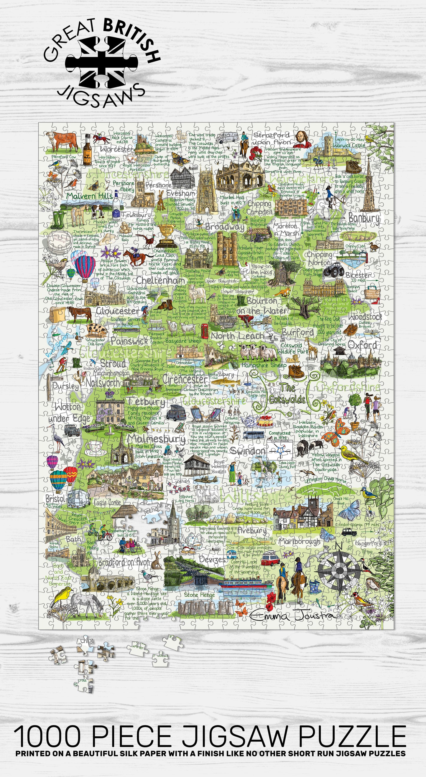 The Cotswolds and Surrounds 1,000 piece jigsaw puzzle