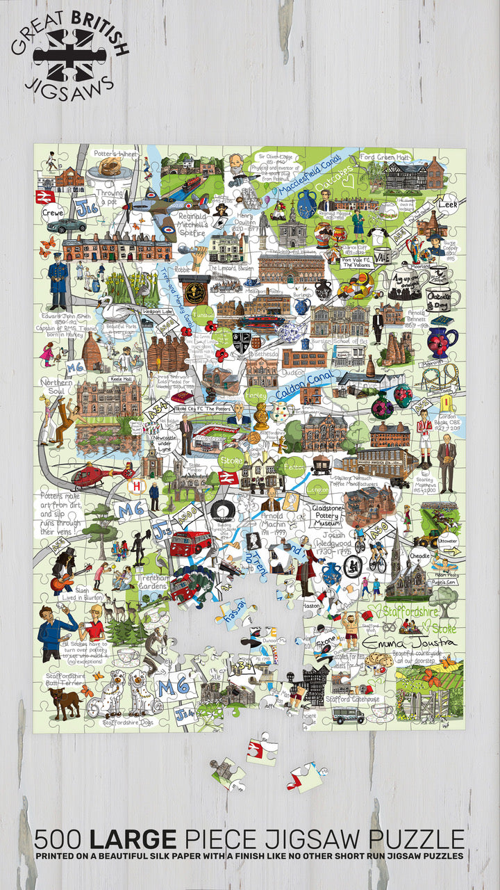 The Six Towns of the Potteries 500 XL piece jigsaw puzzle