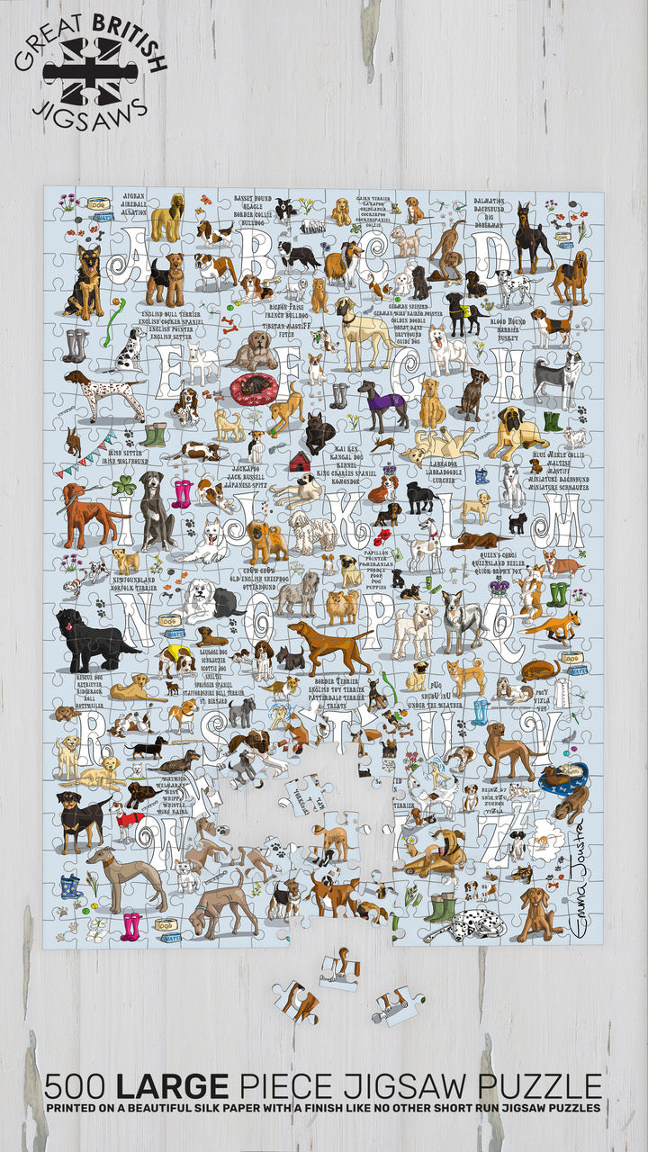 Dogs A to Z 500 XL piece jigsaw puzzle