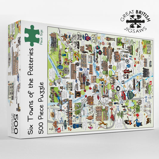 The Six Towns of the Potteries 500 XL piece jigsaw puzzle