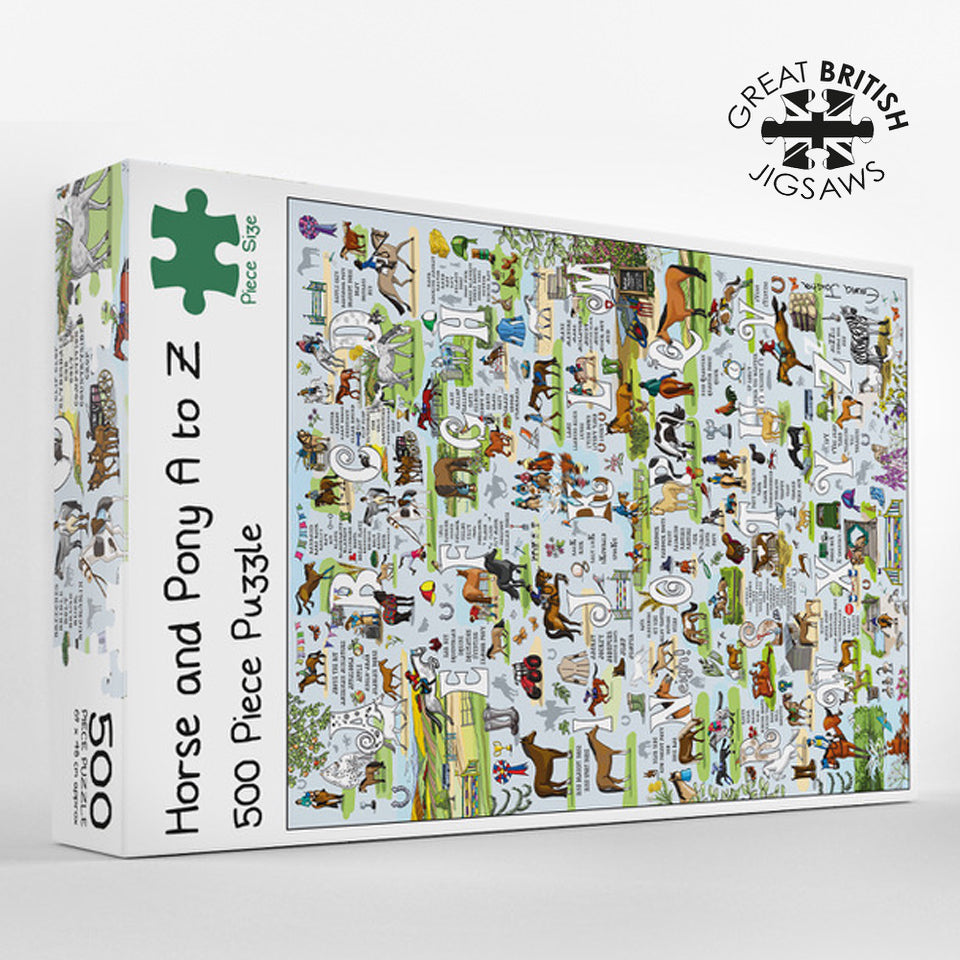Horse & Pony A to Z 500 XL piece jigsaw puzzle