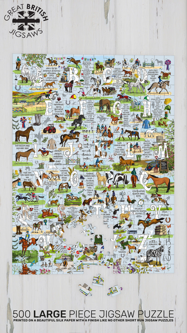 Horse & Pony A to Z 500 XL piece jigsaw puzzle