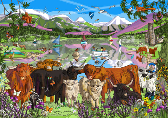 Highland Coos 1,000 piece jigsaw puzzle