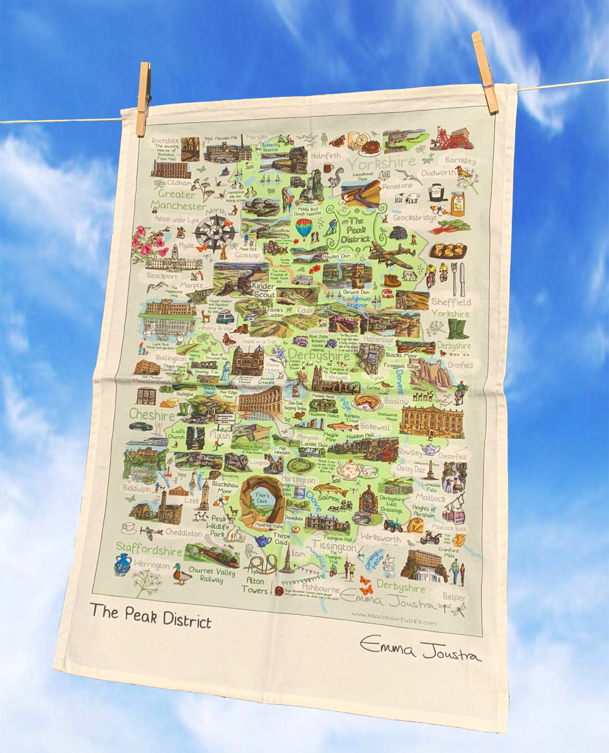 The Peak District tea towel