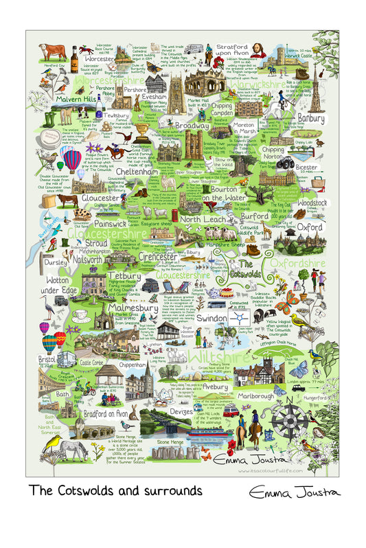 Cotswolds tea towel