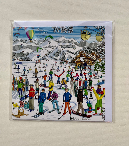 Winter 'Fun on the slopes' Greetings Card