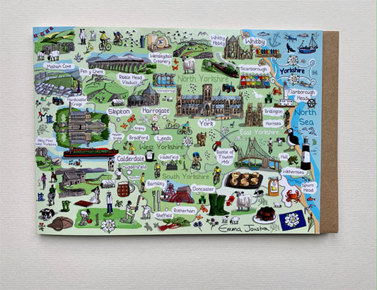 'Map' Yorkshire 210mm x 150mm