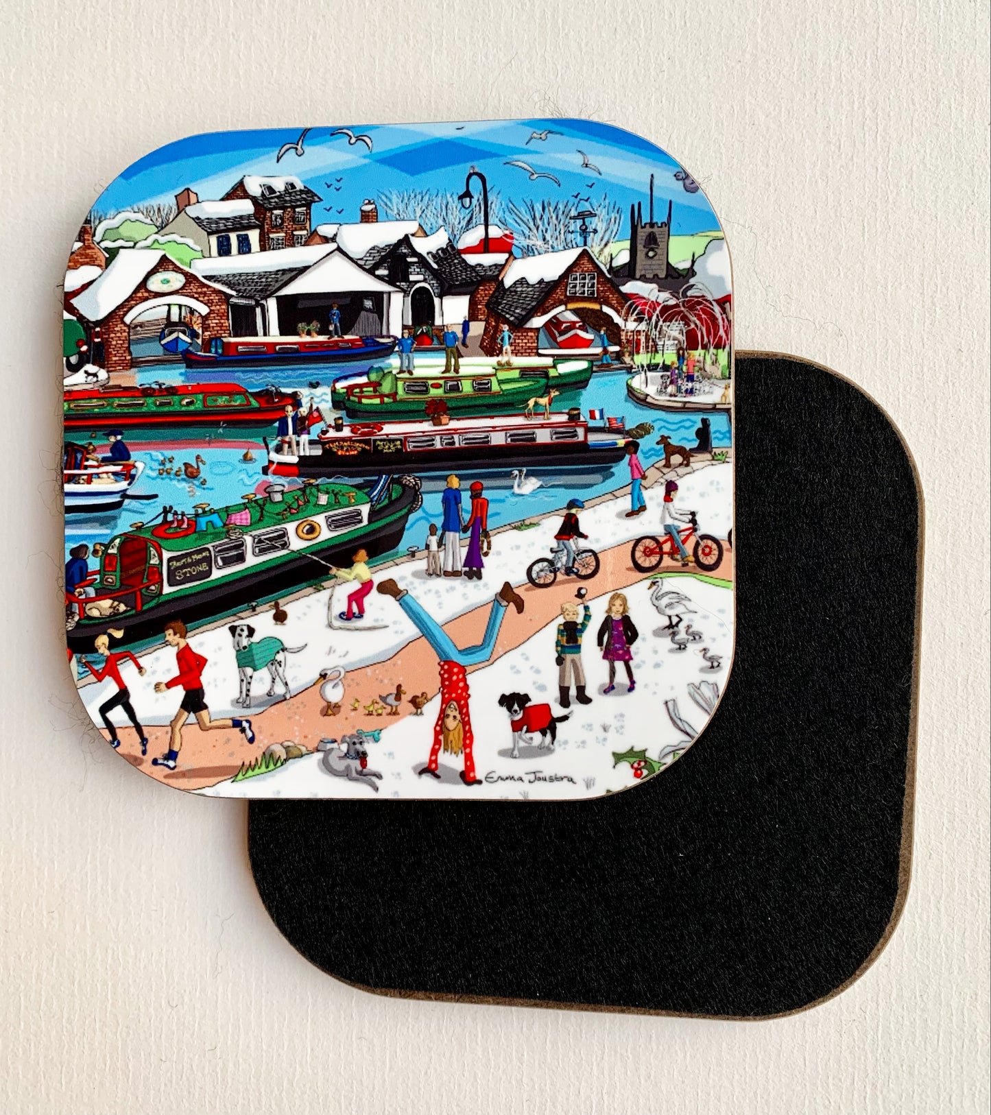 Xmas Boatyard coaster