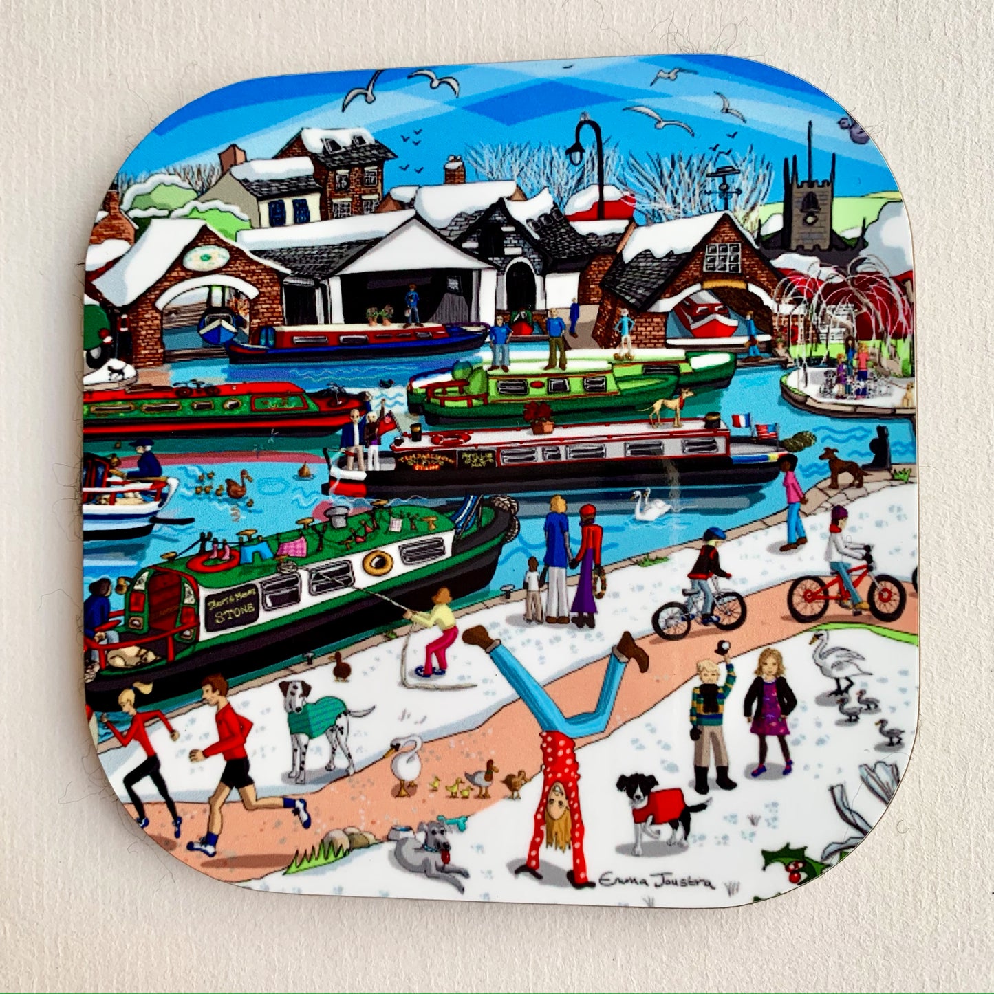 Xmas Boatyard coaster