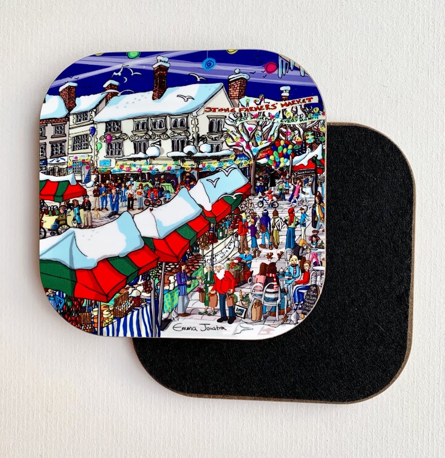 Xmas Market Square coaster