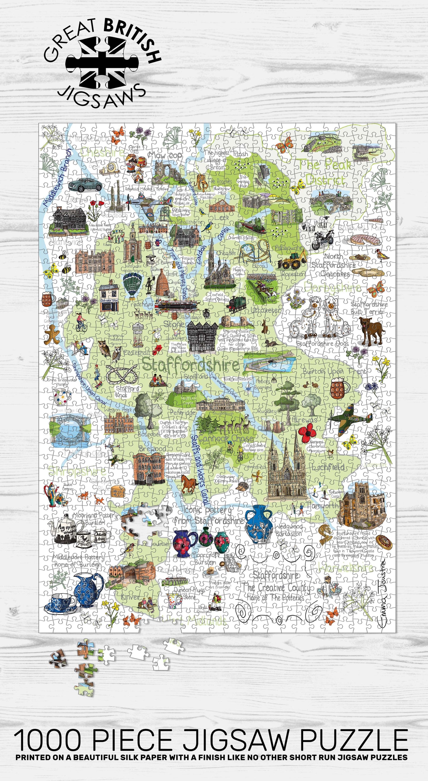 Staffordshire 'Map' 1,000 piece jigsaw puzzle
