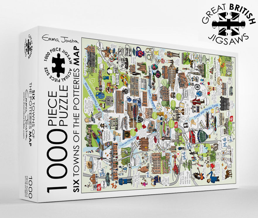 Six Towns of The Potteries 'Map' 1,000 piece jigsaw puzzle