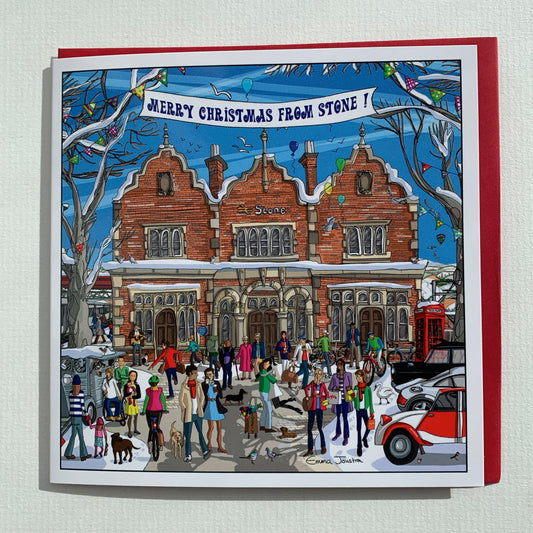 'Winter Stone Railway Station' Christmas Card