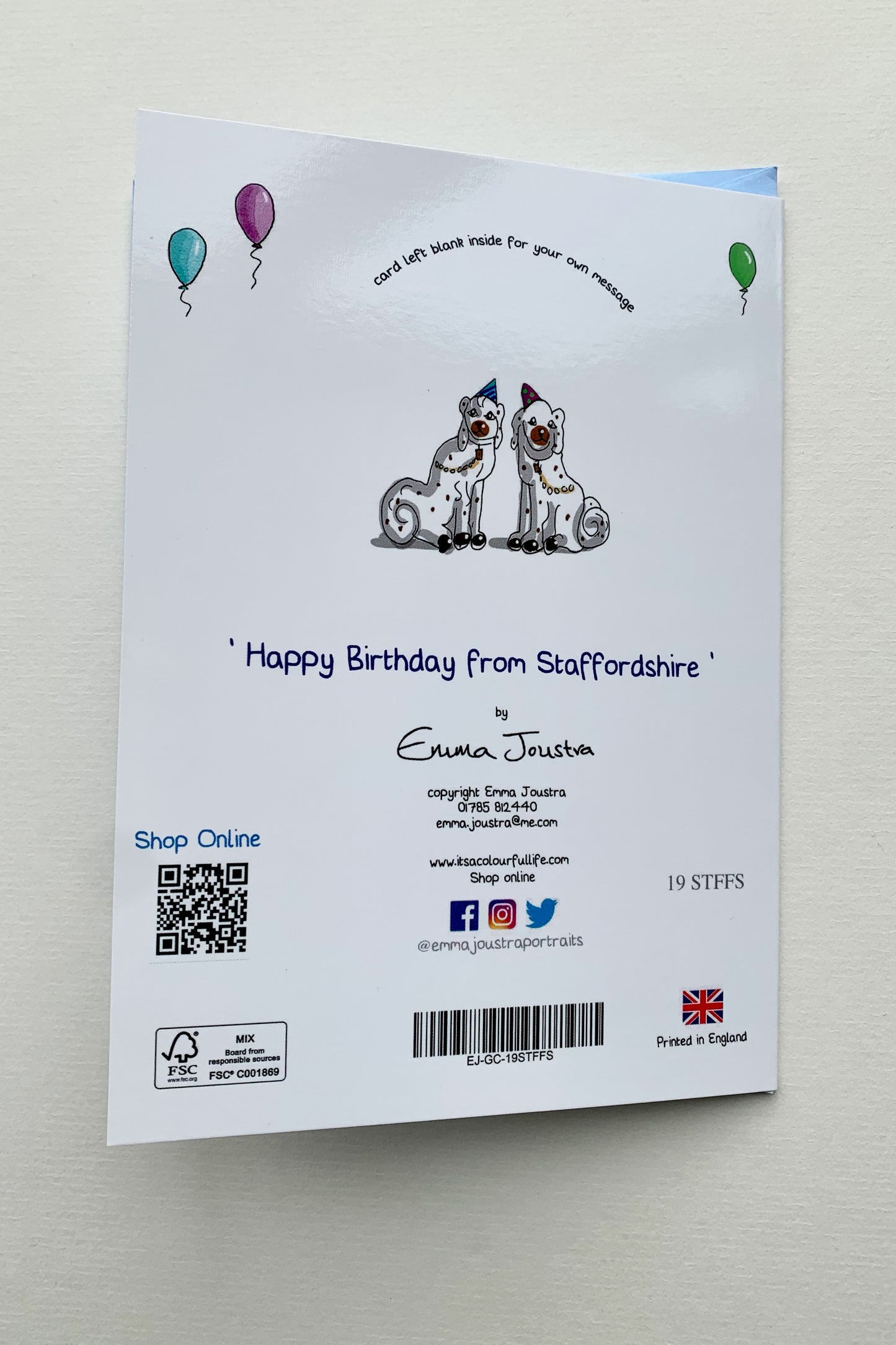 'Happy Birthday from Staffordshire' 177mm x 127mm